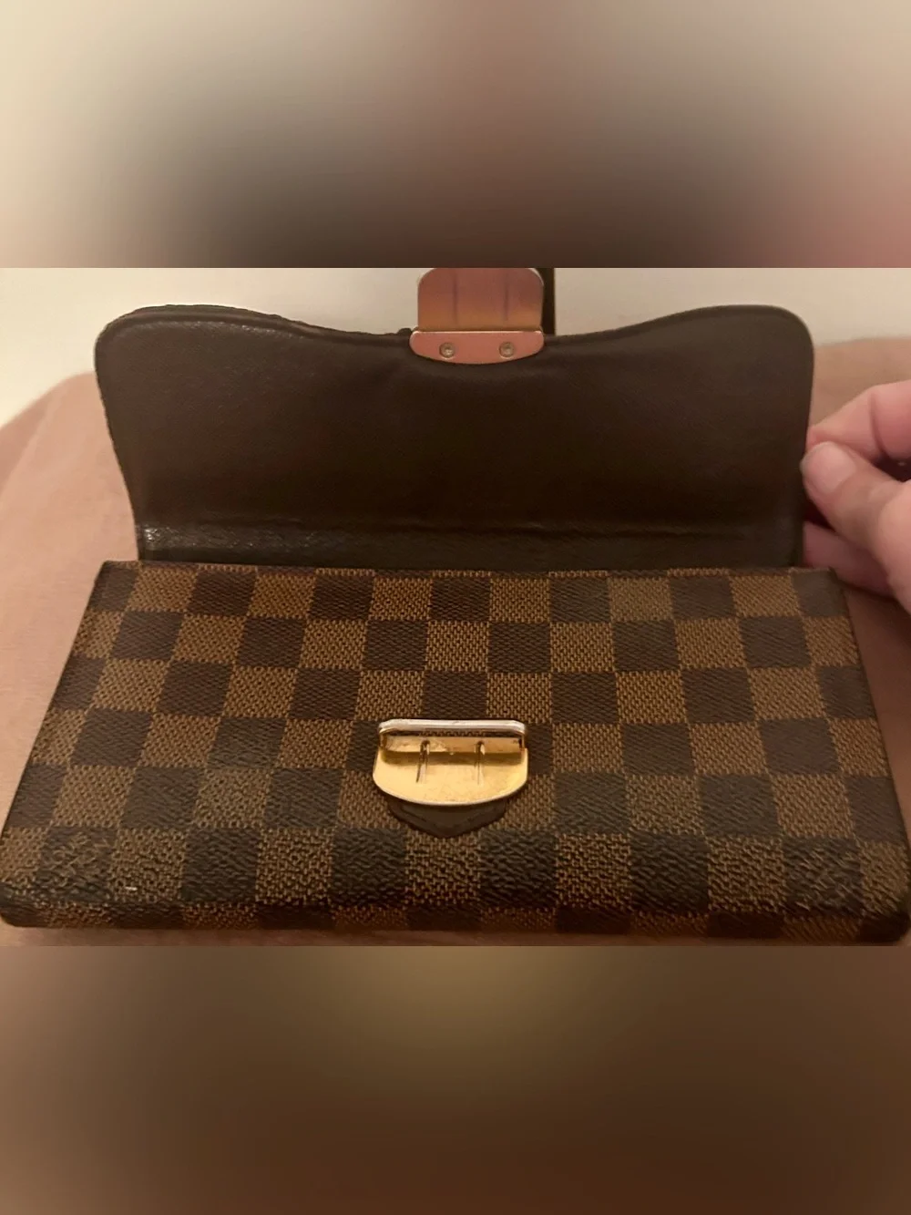 Louis Vuitton Damier Ebene Sistina Portefeuille Wallet.